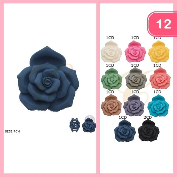 ROSE HAIR CLAW CLIP (12 UNITS)
