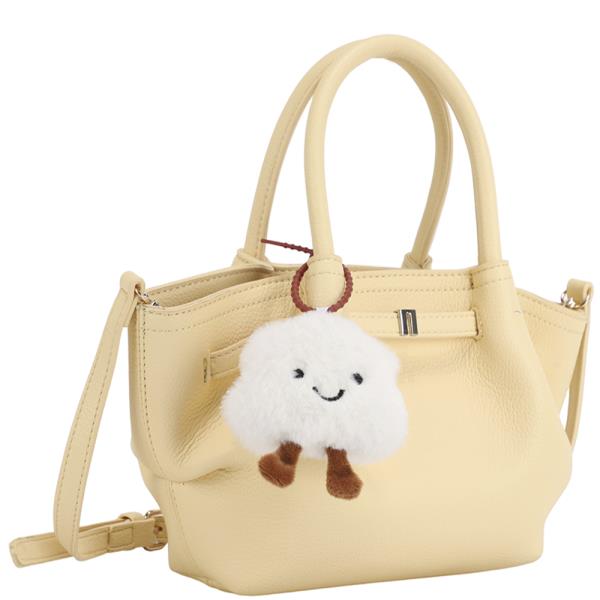 CHIC COLORED SATCHEL BAG W DOLL KEYCHAIN