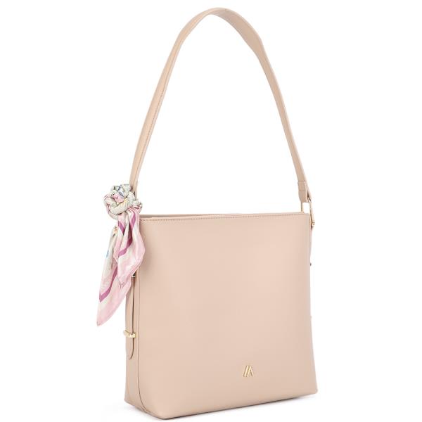 PLAIN SHOULDER BAG W SCARF