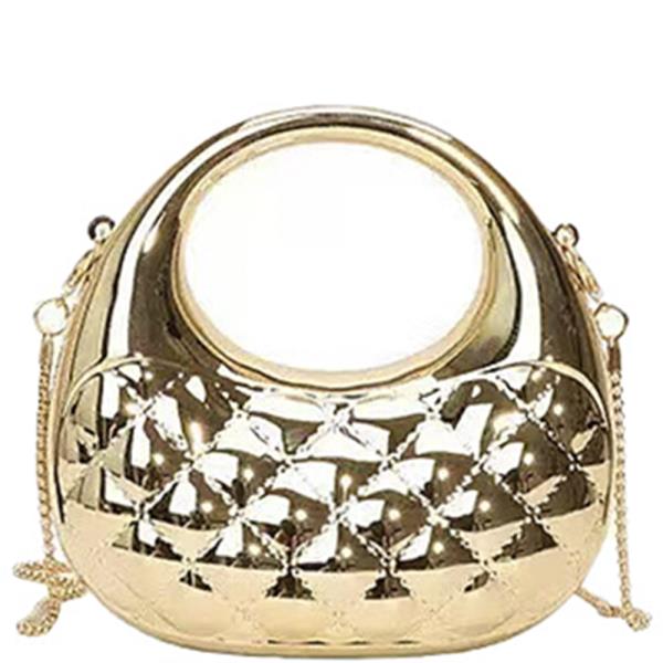 QUILTED ROUND DESIGN HANDLE CROSSBODY BAG