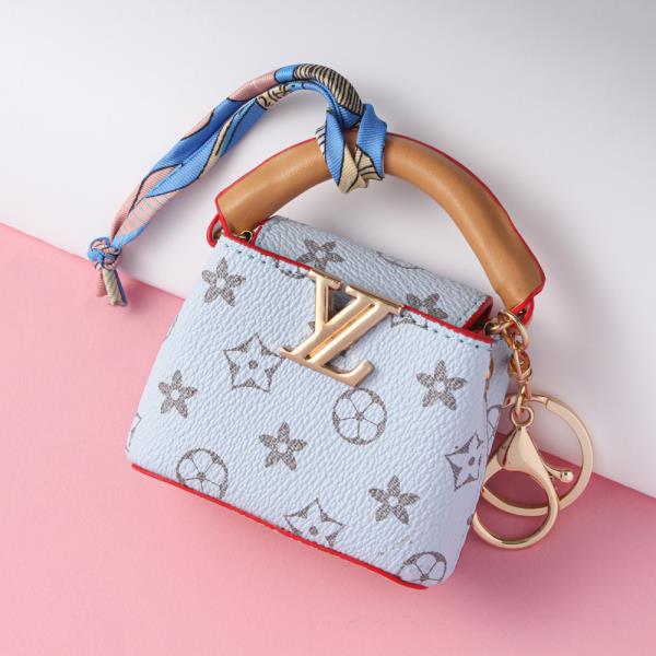 FLOWER PATTERN PURSE CHARM KEYCHAIN