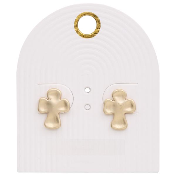 CROSS SHAPED BRASS EARRING