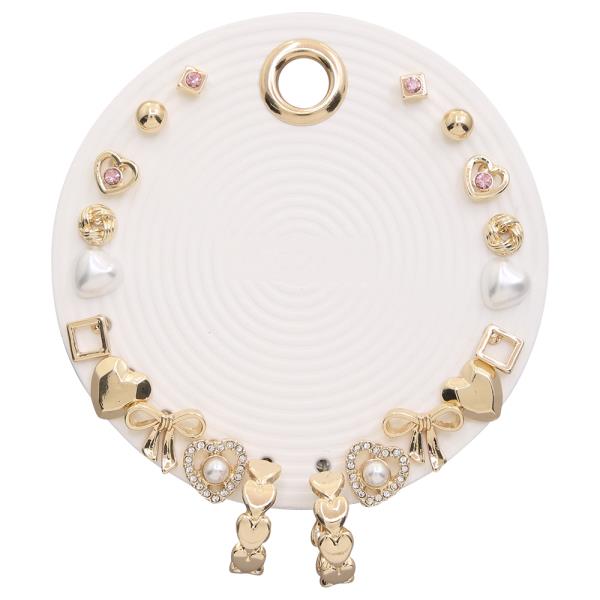 HEART BOW METAL MIX EARRING SET