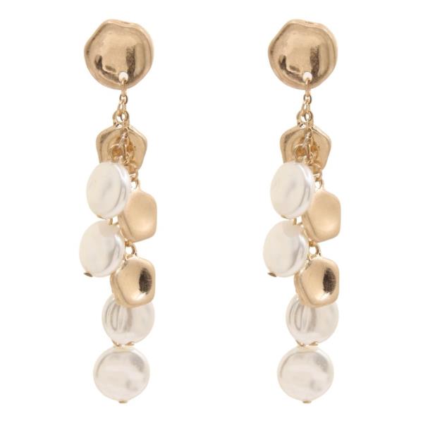PEARL METAL DANGLE EARRING