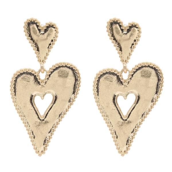 HEART OPEN METAL EARRING