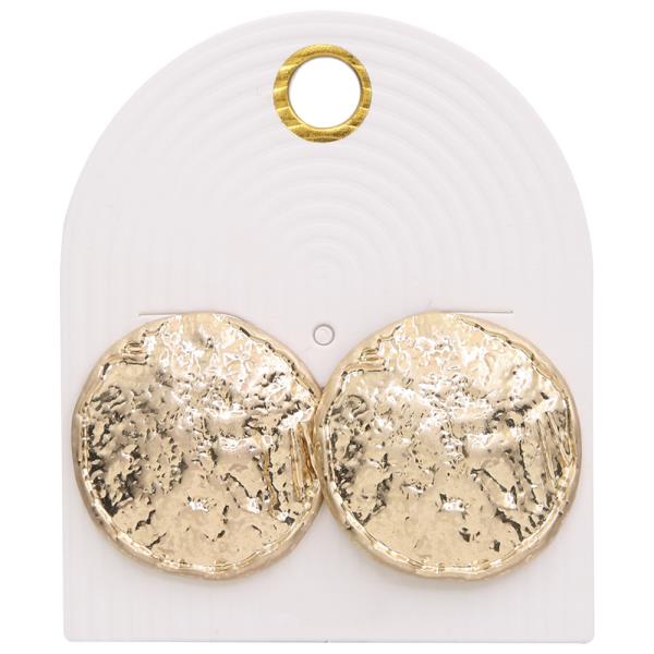 ROUND TEXTURED METAL EARRING