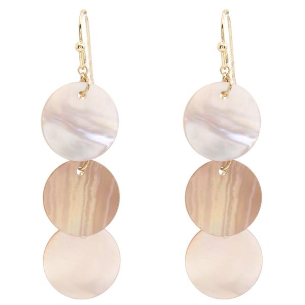 ROUND MIX DISC DROP EARRING