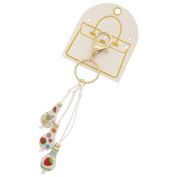 FRUITY PRINT DANGLE STRING KEY CHAIN BAG CHARM
