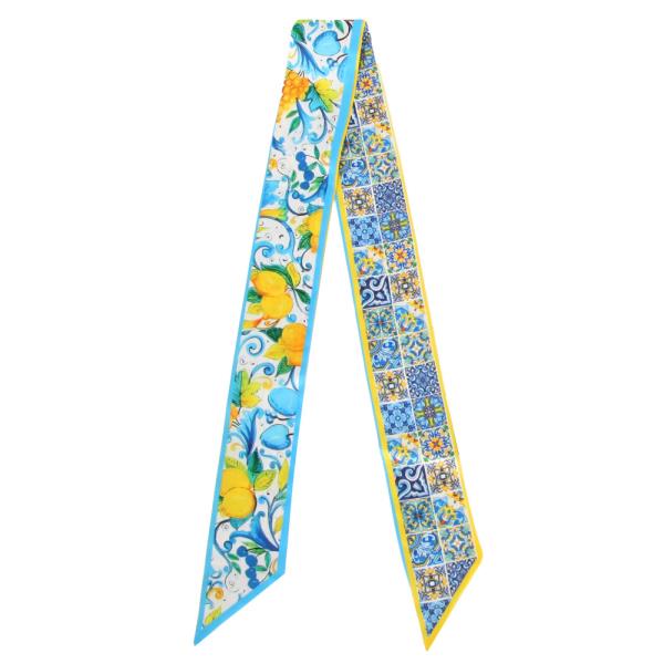 LEMON PATCHWORK SKINNY SCARF