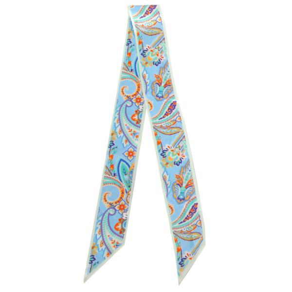 BOTANICAL STRIPE SKINNY SCARF