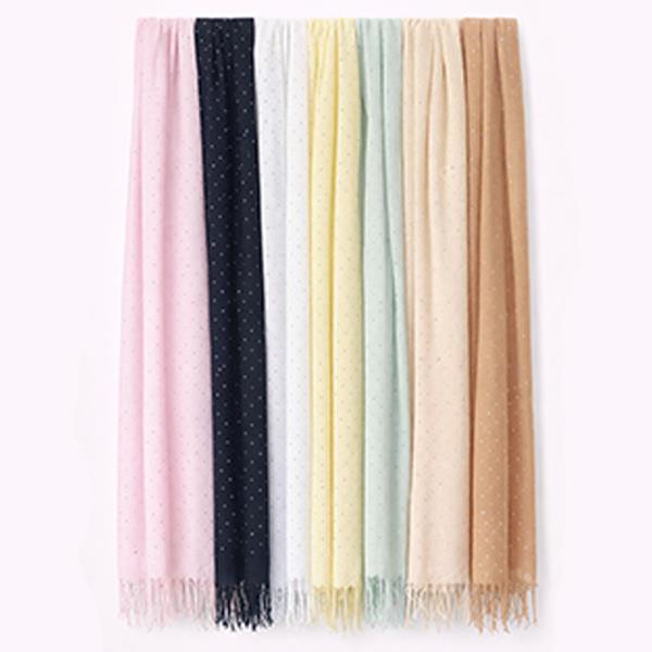 MICRO DOT FRINGE LIGHTWEIGHT LONG OBLONG SCARF