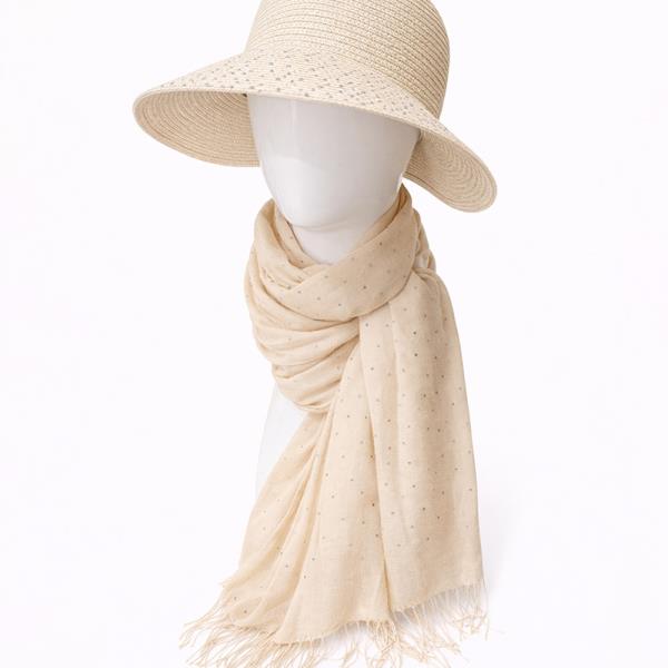 MICRO DOT FRINGE LIGHTWEIGHT LONG OBLONG SCARF