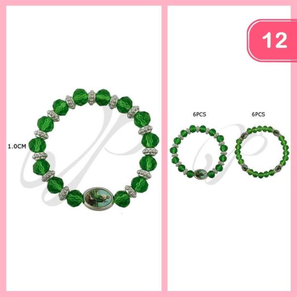 SAN JUDAS TADEO BEADED RHINESTONE BRACELET (12 UNITS)