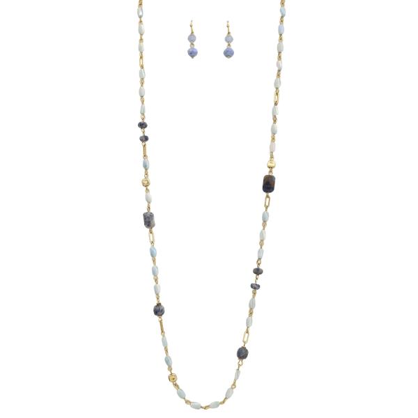 BEADED MINI MIX LINK NECKLACE EARRING SET
