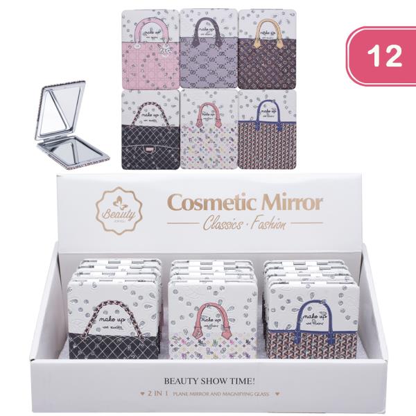 2IN1 PLANE MIRROR AND MAGNIFYING GLASS FASHION (12 UNITS)