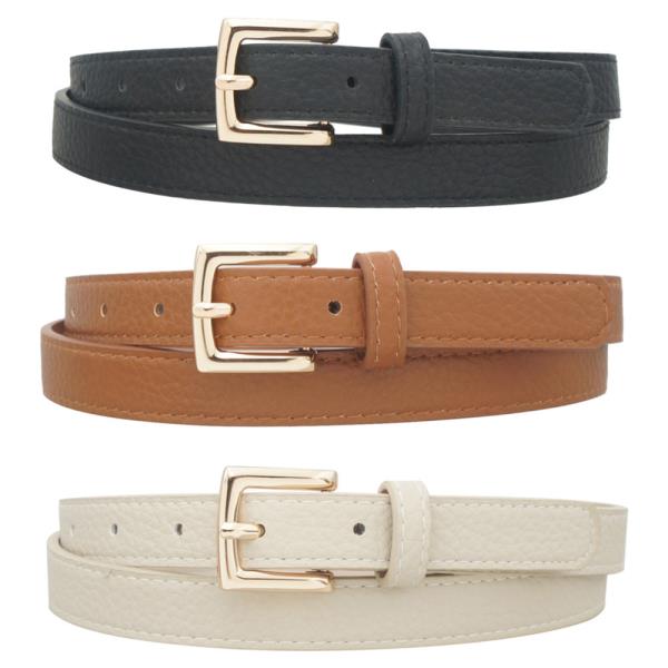 PLUS MINIMALIST RECTANGLE PEBBLED PEBBLED TRIO SKINNY BELT