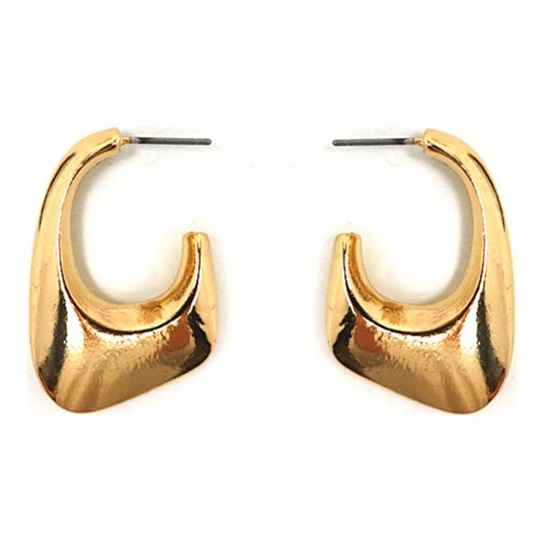 METAL POST HOOP EARRINGS