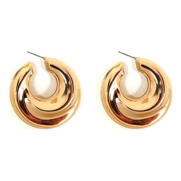 METAL ROUND POST EARRINGS