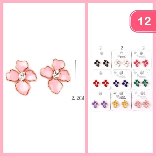 FLOWER POST EARRINGS (12 UNITS)