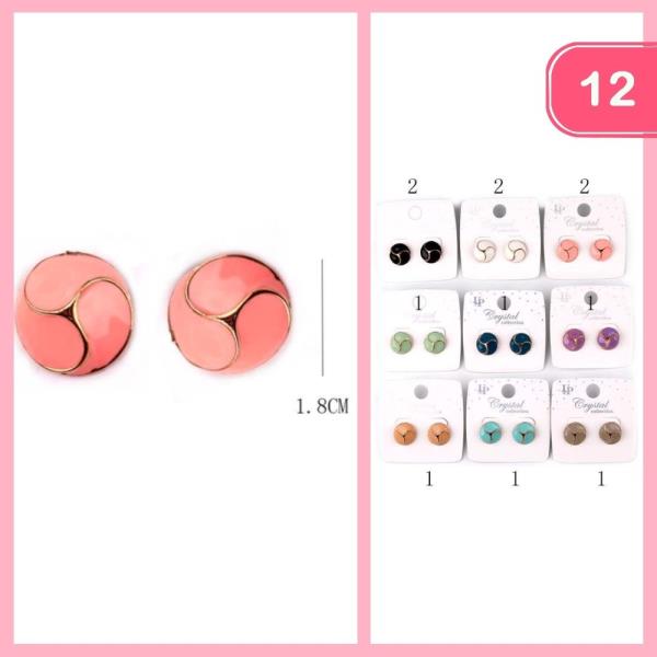 ENAMEL POST EARRINGS (12 UNITS)