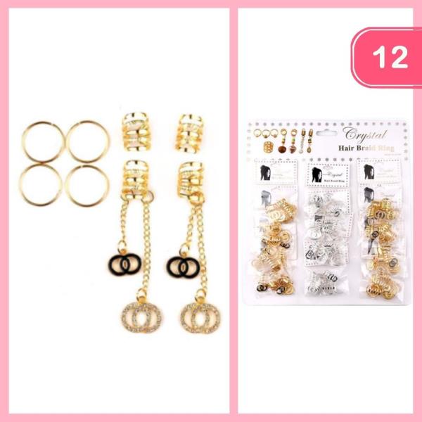 HAIR BRAID RINGS (12 UNITS)