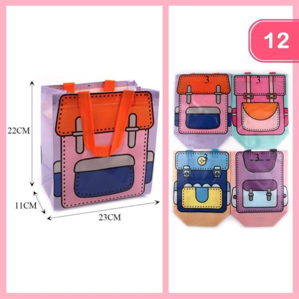 CARTOON SCHOOL BAG TOTE (12 UNITS)