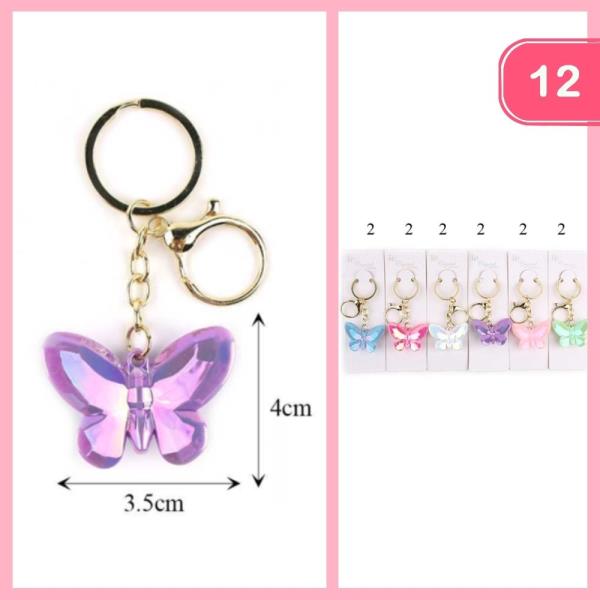 HOLOGRAPHIC BUTTERFLY KEYCHAIN (12 UNITS)