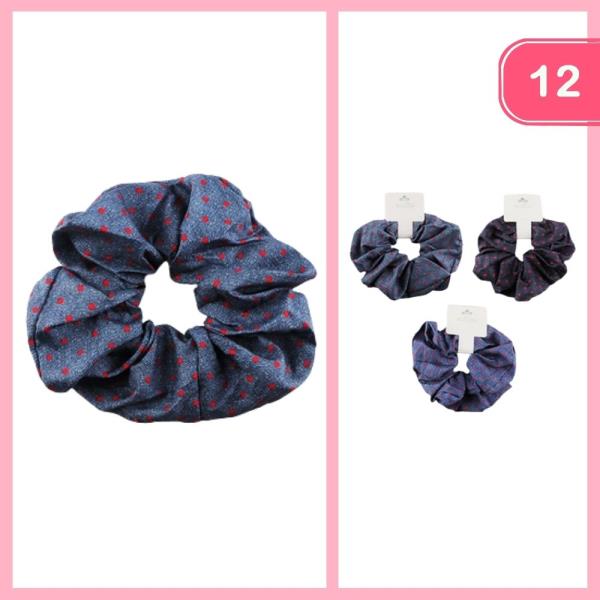 POLKA DOT HAIR SCRUNCHIE (12 UNITS)