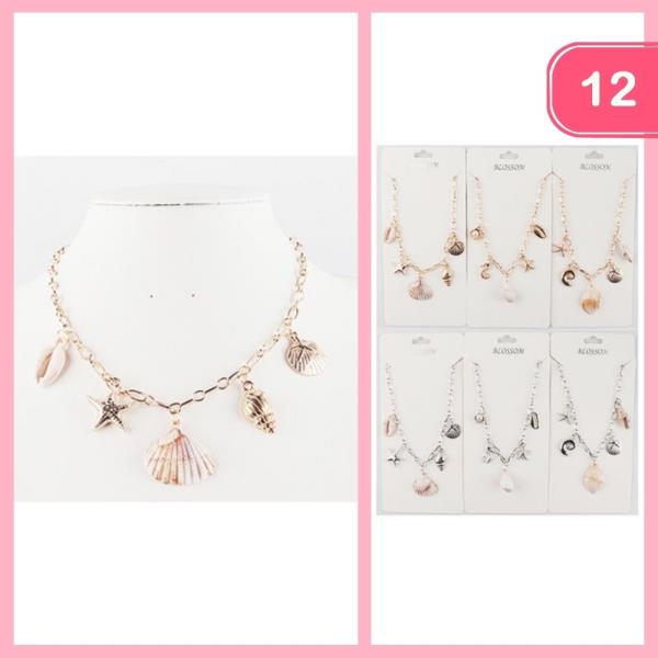 SEALIFE SHELL CHARM NECKLACE (12 UNITS)