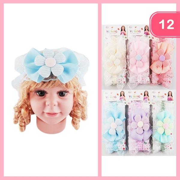 KIDS FLOWER BOW HEADBAND (12 UNITS)