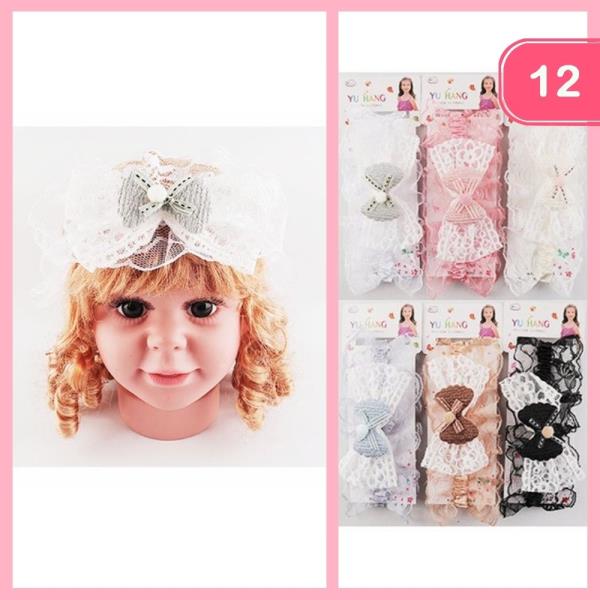 KIDS LACE BOW HEADBAND (12 UNITS)