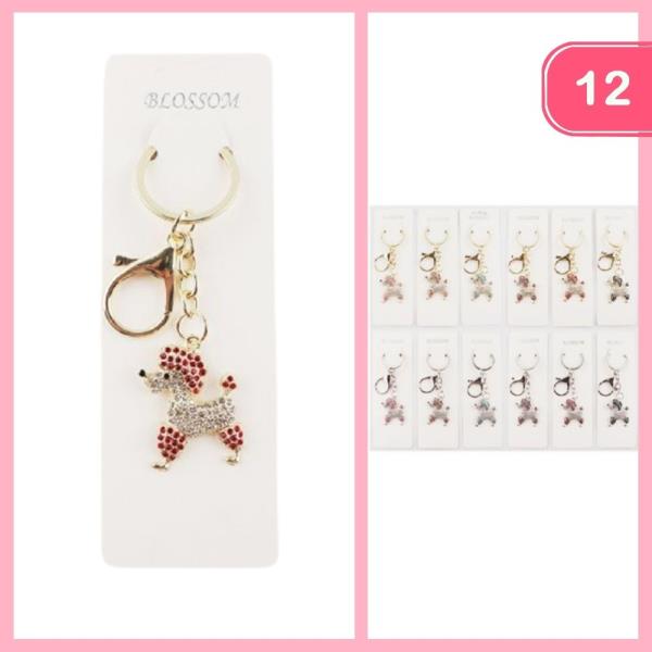 RHINESTONE DOG KEYCHAIN (12 UNITS)