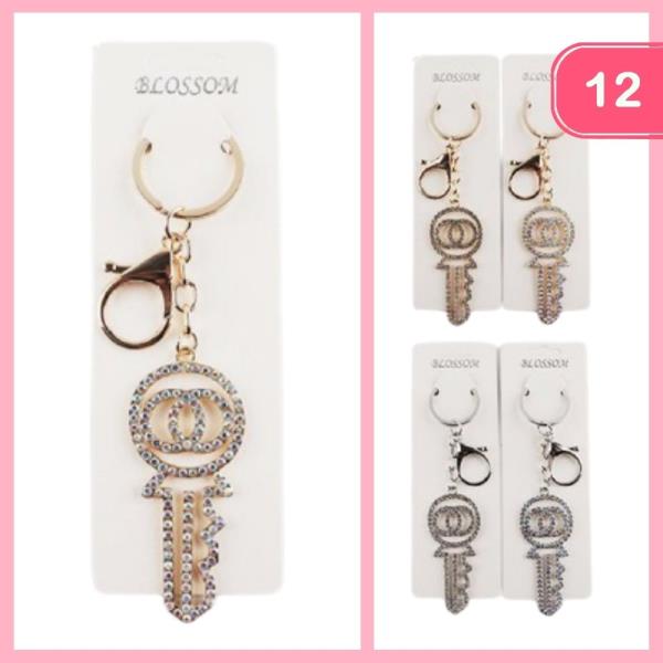 RHINESTONE KEY KEYCHAIN (12 UNITS)