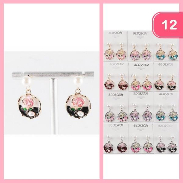 FLOWER DANGLE EARRING (12 UNITS)