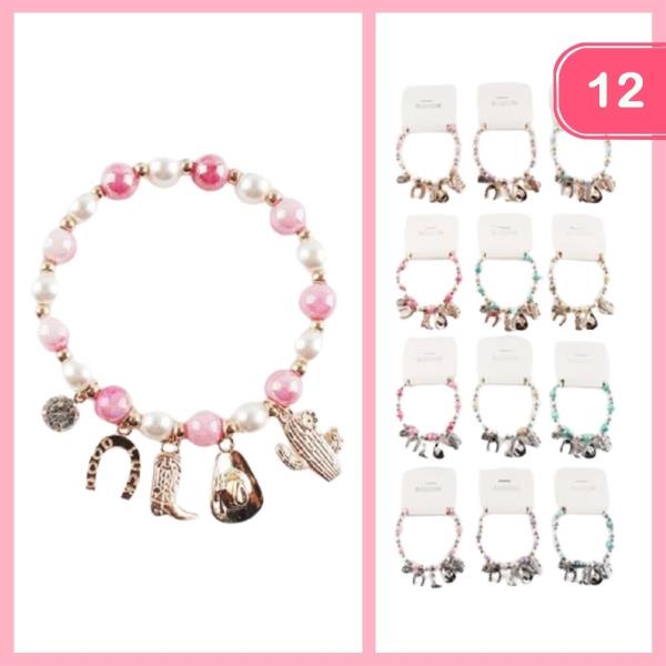 WESTERN CHARM BEADED BRACELET (12 UNITS)