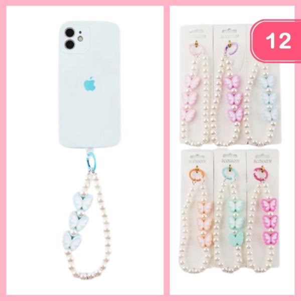 BEADED BUTTERFLY PHONE LANYARD (12 UNITS)