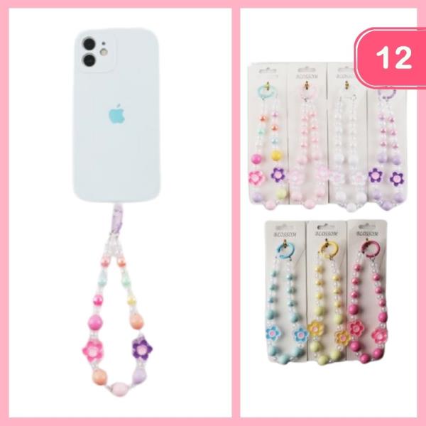 BEADED FLOWER PHONE LANYARD (12 UNITS)
