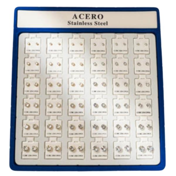 STAINLESS STEEL POST EARRINGS (36 UNITS)