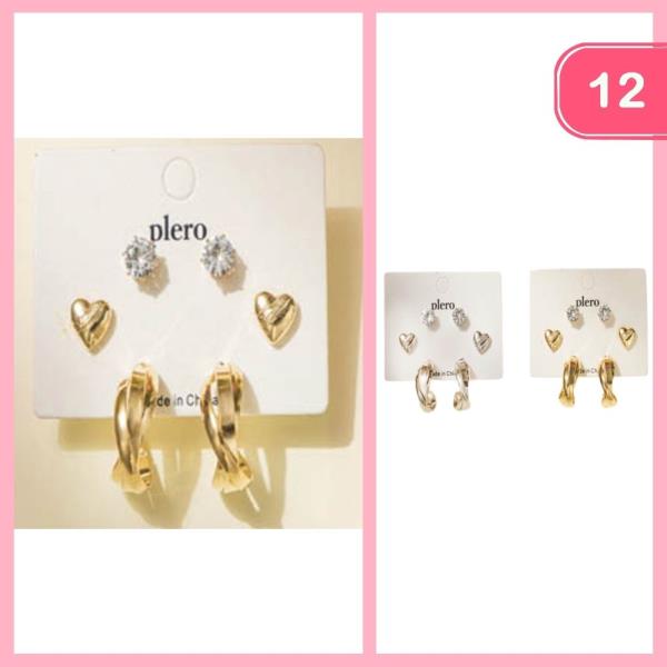 MIXED POST EARRING SET (12 UNITS)