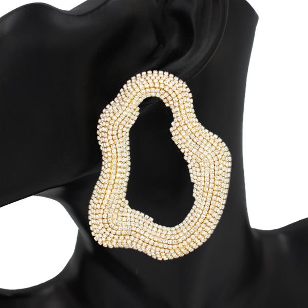 RHINESTONE IRREGULAR STATEMENT EARRING