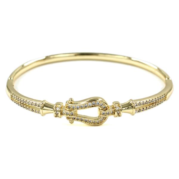 RHINESTONE HINGED BANGLE BRACELET