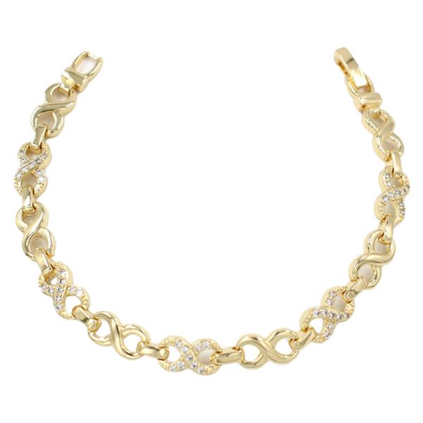 RHINESTONE PAVE HEART FOLD-OVER CLASP LINK BRACELET.