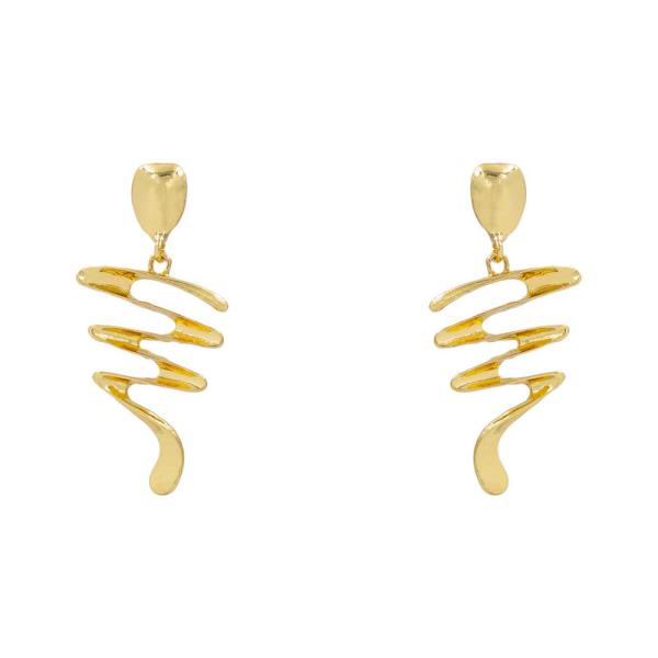 METAL SPIRAL DROP EARRING