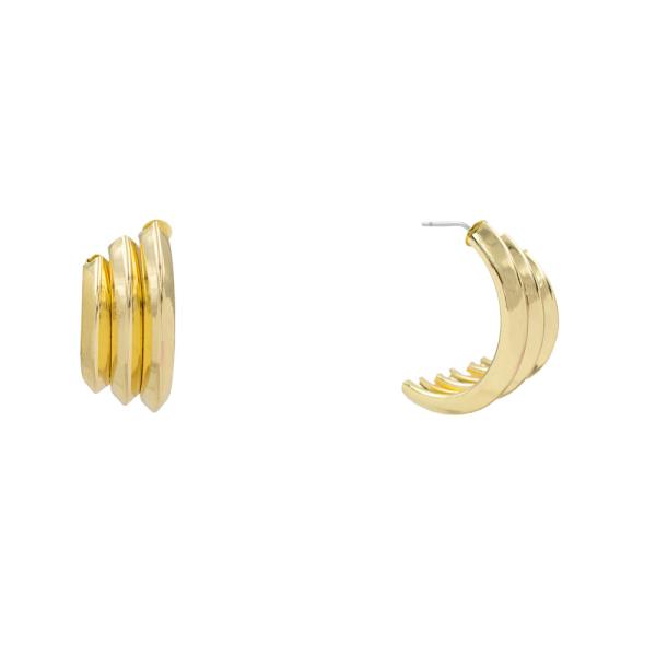 METAL LAYERED HOOP EARRING