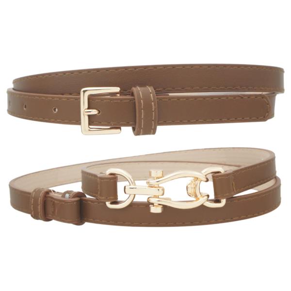 DOUBLE DUTY HARNESS/SQUARE BUCKLE DUO SKINNY BELT