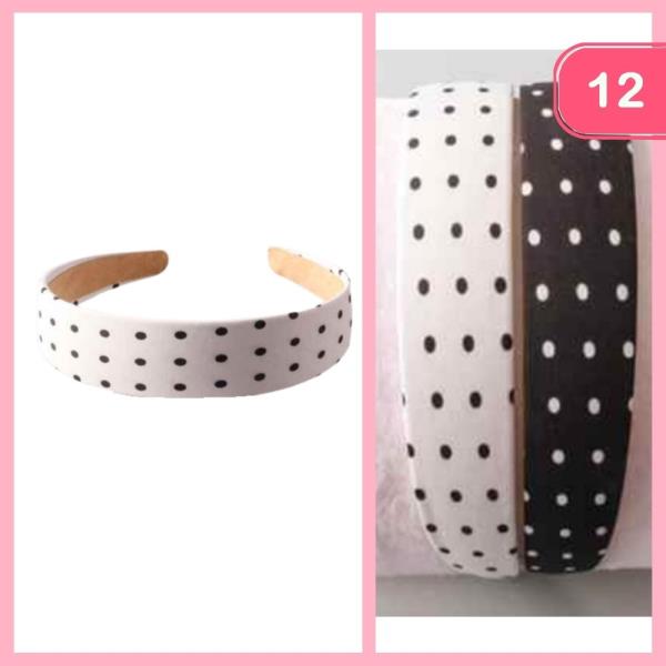 POLKA DOT WIDE HEADBAND (12 UNITS)