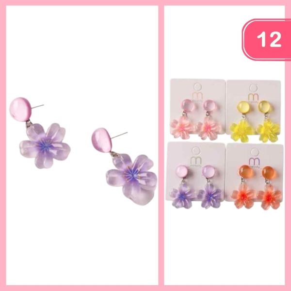 GLASS BLOOM DEW DROP EARRING (12 UNITS)
