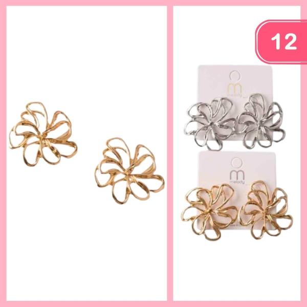 SWIRLY FLOWER CONTOUR EARRINGS