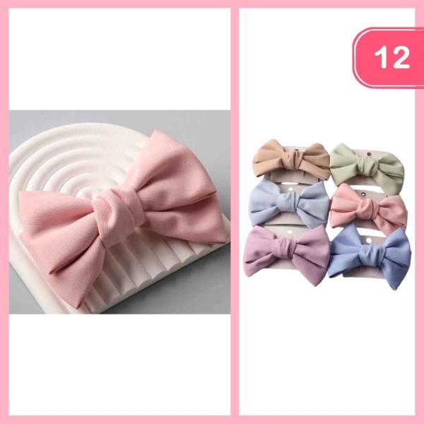TWILL WINDSOR BOW TIE HAIR BOW (12 UNITS)