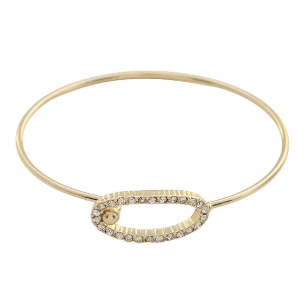 SODAJO OVAL RHINESTONE GOLD DIPPED BRACELET